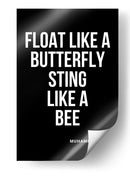 Flutua como uma borboleta, pica como uma abelha – Frase lendária de Muhammad Ali - Vicky Hanggara | Cuadro decorativo de Canvas Lab