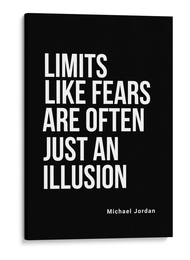 Os limites, assim como os medos, são muitas vezes apenas uma ilusão – Frase motivacional de Michael Jordan - Vicky Hanggara | Cuadro decorativo de Canvas Lab