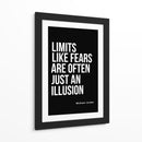 Os limites, assim como os medos, são muitas vezes apenas uma ilusão – Frase motivacional de Michael Jordan - Vicky Hanggara | Cuadro decorativo de Canvas Lab