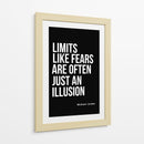 Os limites, assim como os medos, são muitas vezes apenas uma ilusão – Frase motivacional de Michael Jordan - Vicky Hanggara | Cuadro decorativo de Canvas Lab
