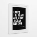 Os limites, assim como os medos, são muitas vezes apenas uma ilusão – Frase motivacional de Michael Jordan - Vicky Hanggara | Cuadro decorativo de Canvas Lab