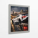 Edição de corrida Supercarro Branca - Vicky Hanggara | Cuadro decorativo de Canvas Lab