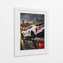 Edição de corrida Supercarro Branca - Vicky Hanggara | Cuadro decorativo de Canvas Lab