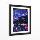 Paisagem urbana Carro preto Neon - Vicky Hanggara | Cuadro decorativo de Canvas Lab