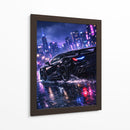 Paisagem urbana Carro preto Neon - Vicky Hanggara | Cuadro decorativo de Canvas Lab