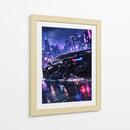 Paisagem urbana Carro preto Neon - Vicky Hanggara | Cuadro decorativo de Canvas Lab