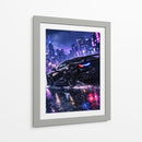 Paisagem urbana Carro preto Neon - Vicky Hanggara | Cuadro decorativo de Canvas Lab