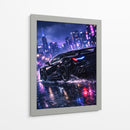 Paisagem urbana Carro preto Neon - Vicky Hanggara | Cuadro decorativo de Canvas Lab