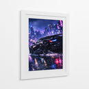 Paisagem urbana Carro preto Neon - Vicky Hanggara | Cuadro decorativo de Canvas Lab
