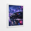 Paisagem urbana Carro preto Neon - Vicky Hanggara | Cuadro decorativo de Canvas Lab