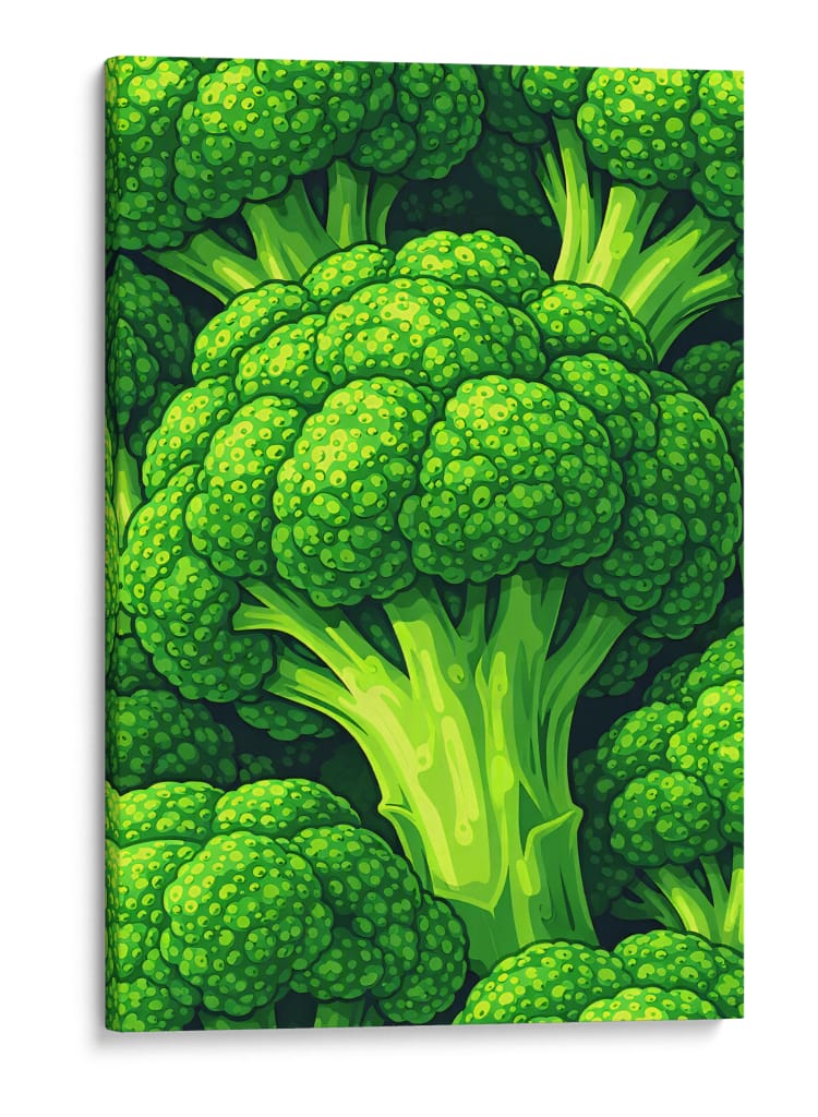 Ilustração de um vibrante cacho de brócolos verdes - Vicky Hanggara | Cuadro decorativo de Canvas Lab
