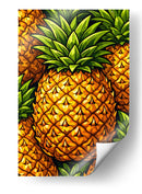 Ilustração vibrante de um padrão tropical de ananás - Vicky Hanggara | Cuadro decorativo de Canvas Lab