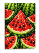 Fatias vibrantes de melancia num mergulho refrescante de verão. - Vicky Hanggara | Cuadro decorativo de Canvas Lab