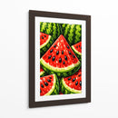 Fatias vibrantes de melancia num mergulho refrescante de verão. - Vicky Hanggara | Cuadro decorativo de Canvas Lab