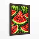 Fatias vibrantes de melancia num mergulho refrescante de verão. - Vicky Hanggara | Cuadro decorativo de Canvas Lab