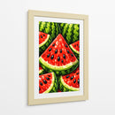 Fatias vibrantes de melancia num mergulho refrescante de verão. - Vicky Hanggara | Cuadro decorativo de Canvas Lab