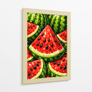 Fatias vibrantes de melancia num mergulho refrescante de verão. - Vicky Hanggara | Cuadro decorativo de Canvas Lab