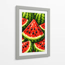 Fatias vibrantes de melancia num mergulho refrescante de verão. - Vicky Hanggara | Cuadro decorativo de Canvas Lab