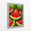 Fatias vibrantes de melancia num mergulho refrescante de verão. - Vicky Hanggara | Cuadro decorativo de Canvas Lab