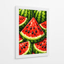 Fatias vibrantes de melancia num mergulho refrescante de verão. - Vicky Hanggara | Cuadro decorativo de Canvas Lab