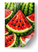 Fatias vibrantes de melancia num mergulho refrescante de verão. - Vicky Hanggara | Cuadro decorativo de Canvas Lab