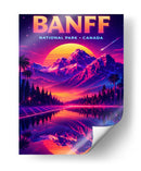 Parque Nacional de Banff, Canadá - Paisagem Retro - Vicky Hanggara | Cuadro decorativo de Canvas Lab