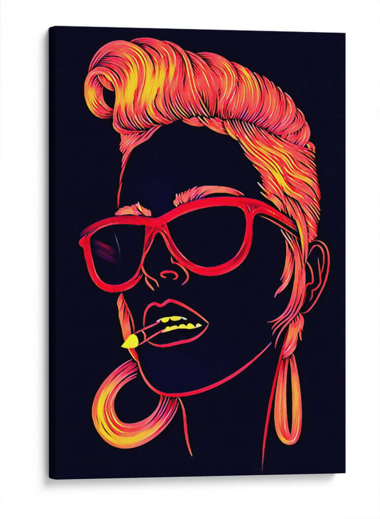 Chica naranja neón | Cuadro decorativo de Canvas Lab