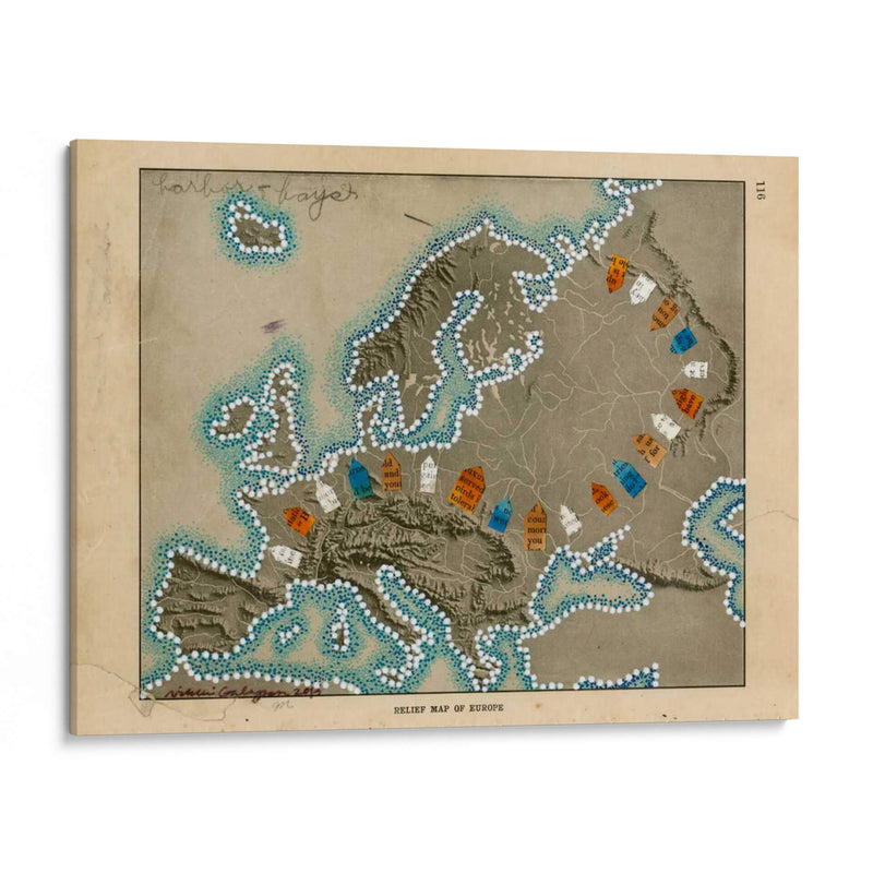 Mapa De Relieve De Europa - Nikki Galapon | Cuadro decorativo de Canvas Lab