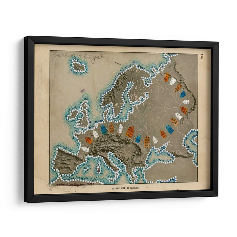 Mapa De Relieve De Europa - Nikki Galapon | Cuadro decorativo de Canvas Lab