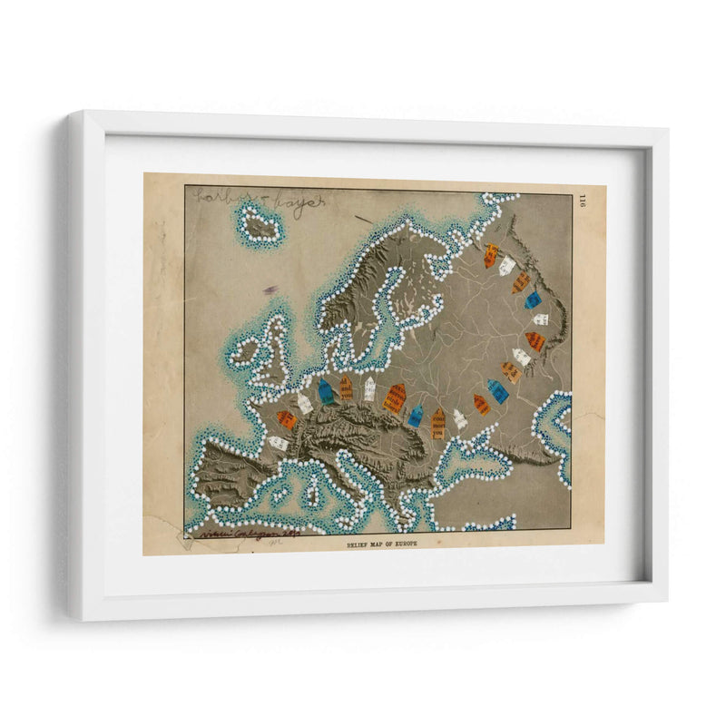 Mapa De Relieve De Europa - Nikki Galapon | Cuadro decorativo de Canvas Lab