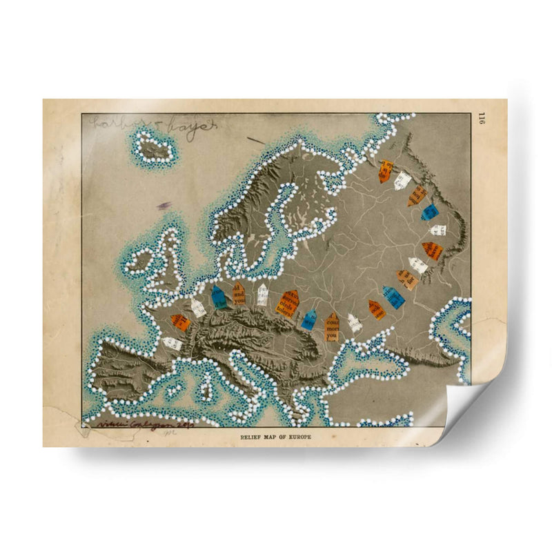 Mapa De Relieve De Europa - Nikki Galapon | Cuadro decorativo de Canvas Lab