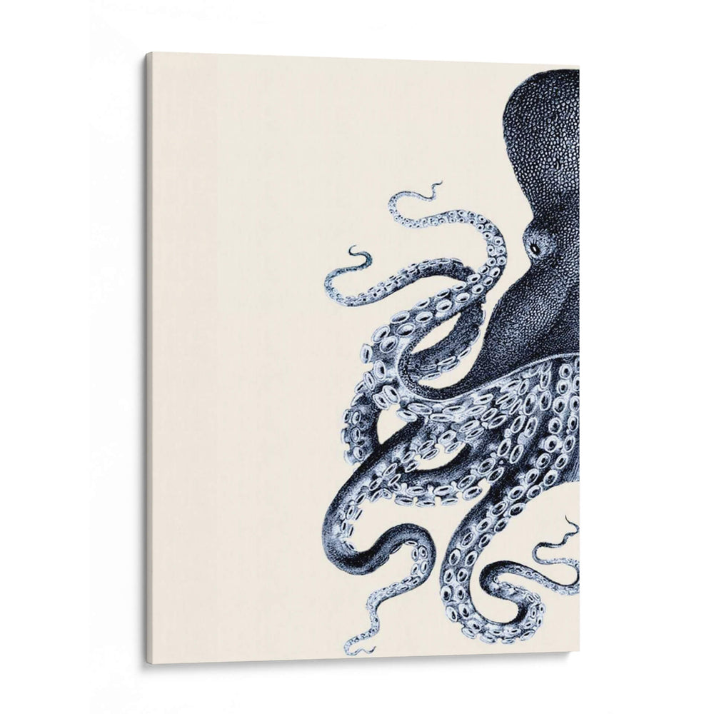 Octopus Índigo Azul Y Crema A - Fab Funky | Cuadro decorativo de Canvas Lab