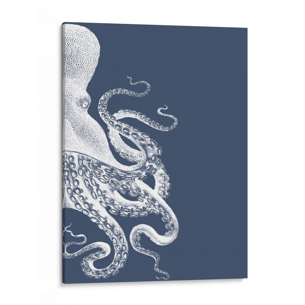 Octopus Índigo Azul Y Crema B - Fab Funky | Cuadro decorativo de Canvas Lab