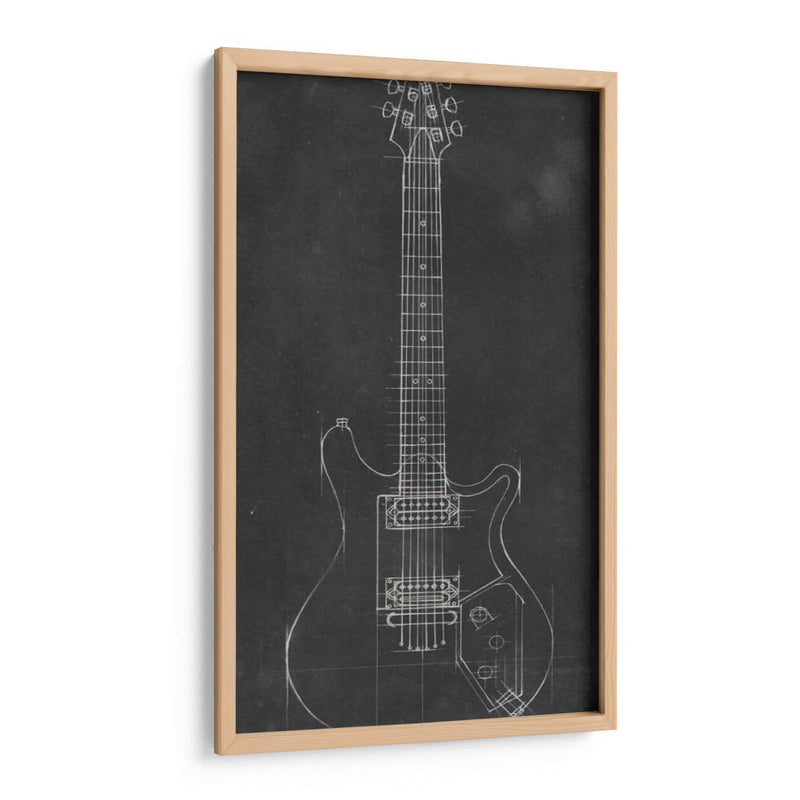 Blueprint De Guitarra Eléctrica Ii - Ethan Harper | Cuadro decorativo de Canvas Lab