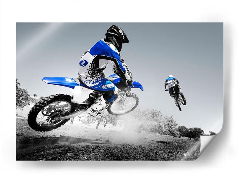 Motocross azul | Cuadro decorativo de Canvas Lab