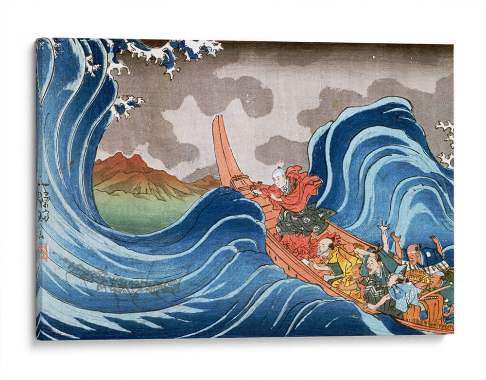 Nichiren Calming the Storm - Utagawa Kuniyoshi | Cuadro decorativo de Canvas Lab