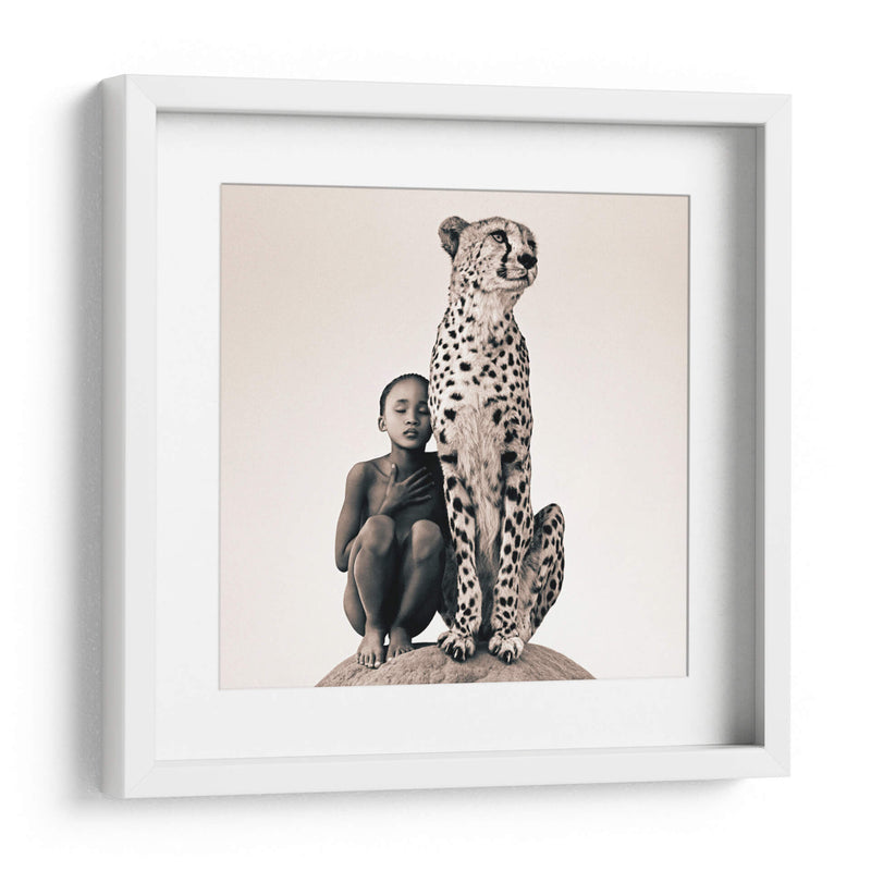 Niña y Leopardo | Cuadro decorativo de Canvas Lab