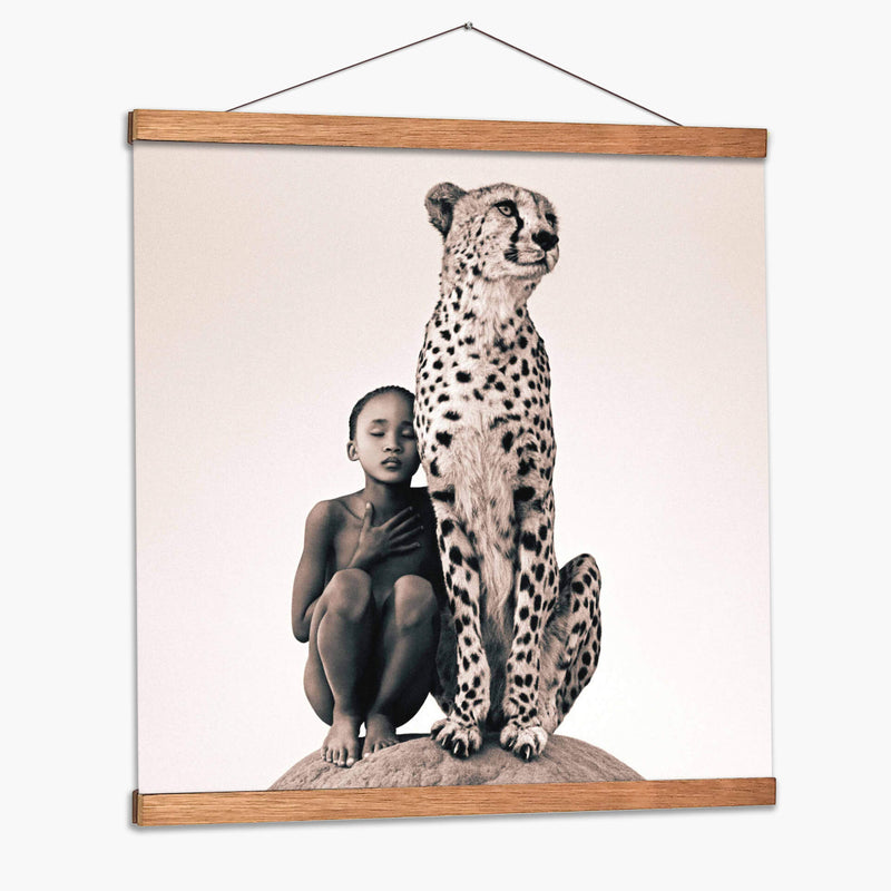 Niña y Leopardo | Cuadro decorativo de Canvas Lab