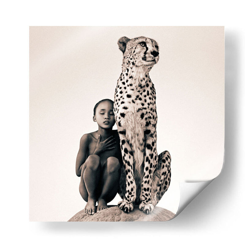 Niña y Leopardo | Cuadro decorativo de Canvas Lab