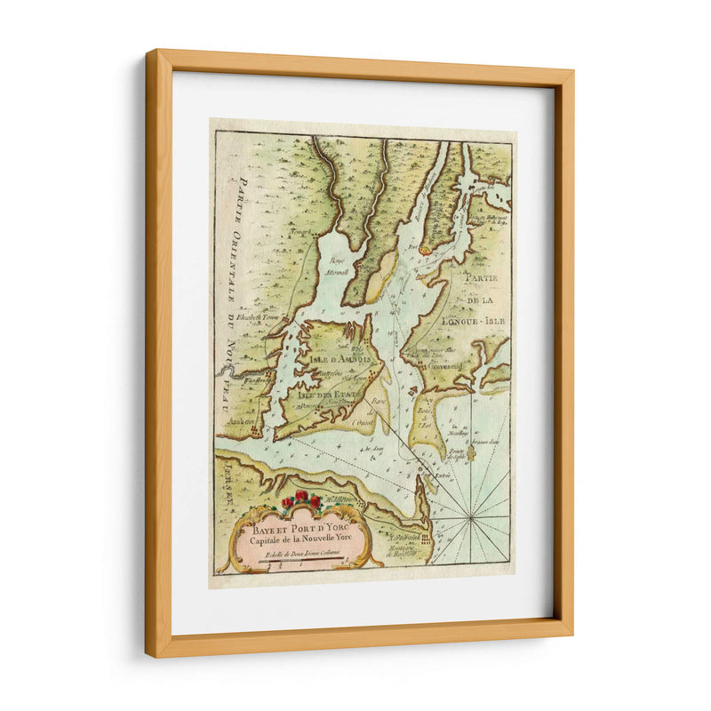 Mapa Petite Del Puerto De Nueva York. | Cuadro decorativo de Canvas Lab