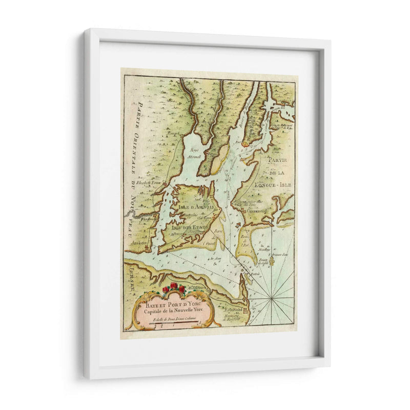 Mapa Petite Del Puerto De Nueva York. | Cuadro decorativo de Canvas Lab