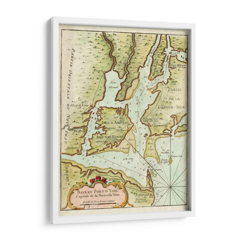 Mapa Petite Del Puerto De Nueva York. | Cuadro decorativo de Canvas Lab