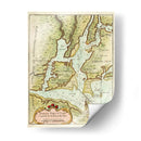 Mapa Petite Del Puerto De Nueva York. | Cuadro decorativo de Canvas Lab