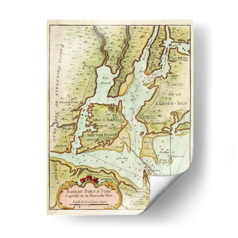 Mapa Petite Del Puerto De Nueva York. | Cuadro decorativo de Canvas Lab
