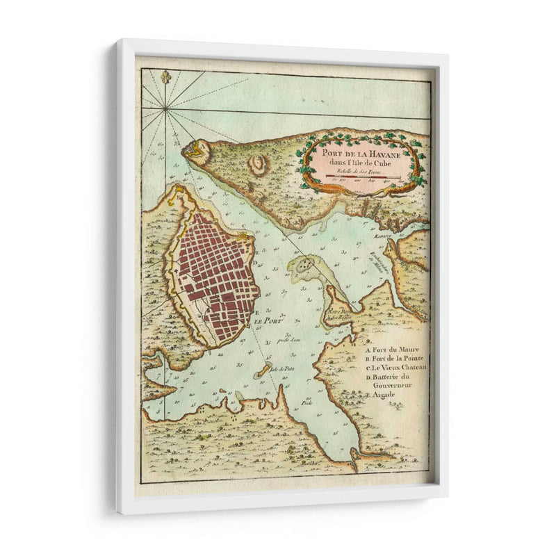 Mapa Petite Del Puerto De La Habana. | Cuadro decorativo de Canvas Lab