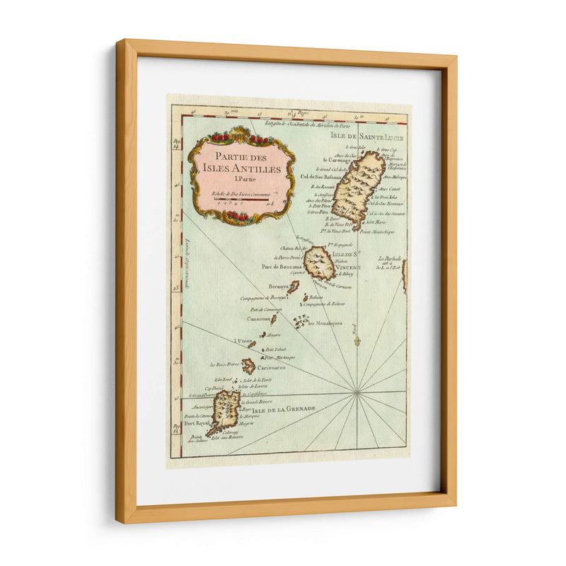 Petite Mapa De Las Islas Antillas Ii | Cuadro decorativo de Canvas Lab