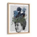 Mujer Con Pájaros Azules En La Cabeza - Fab Funky | Cuadro decorativo de Canvas Lab