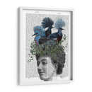 Mujer Con Pájaros Azules En La Cabeza - Fab Funky | Cuadro decorativo de Canvas Lab