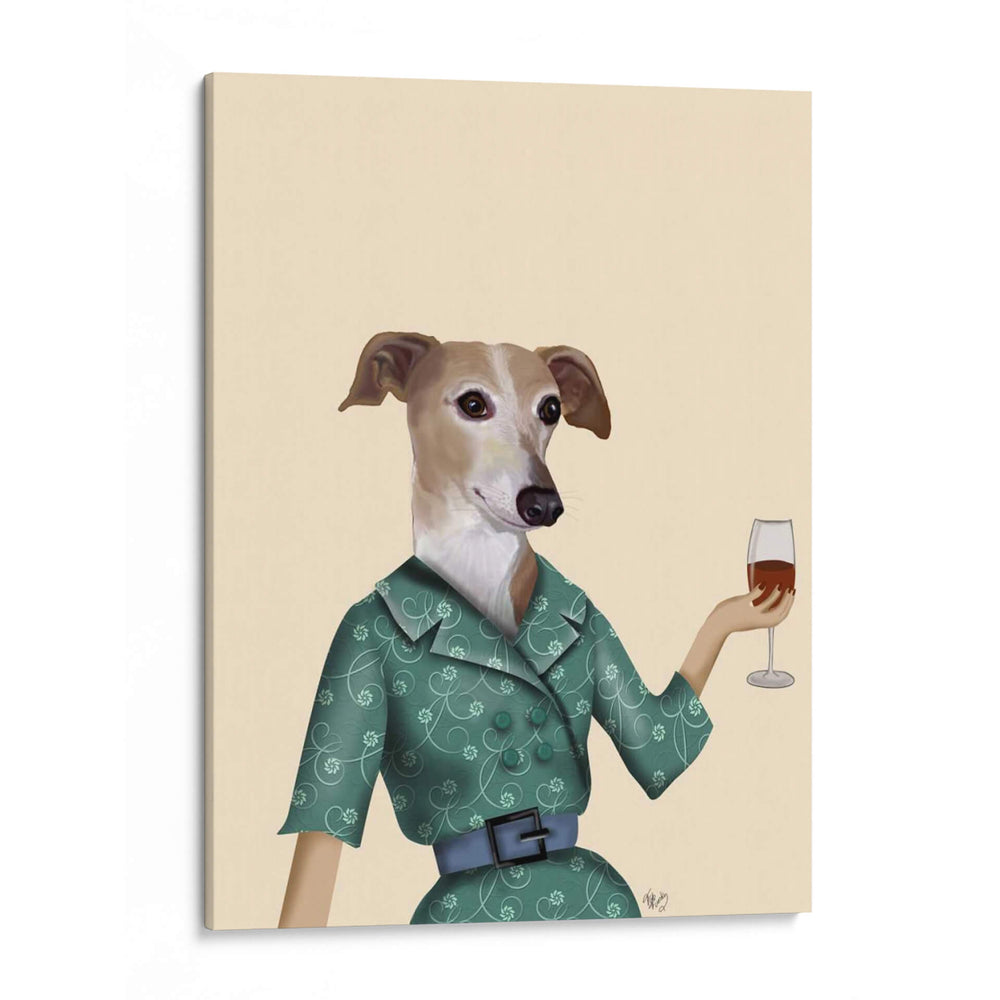 Greyhound Wine Snob - Fab Funky | Cuadro decorativo de Canvas Lab