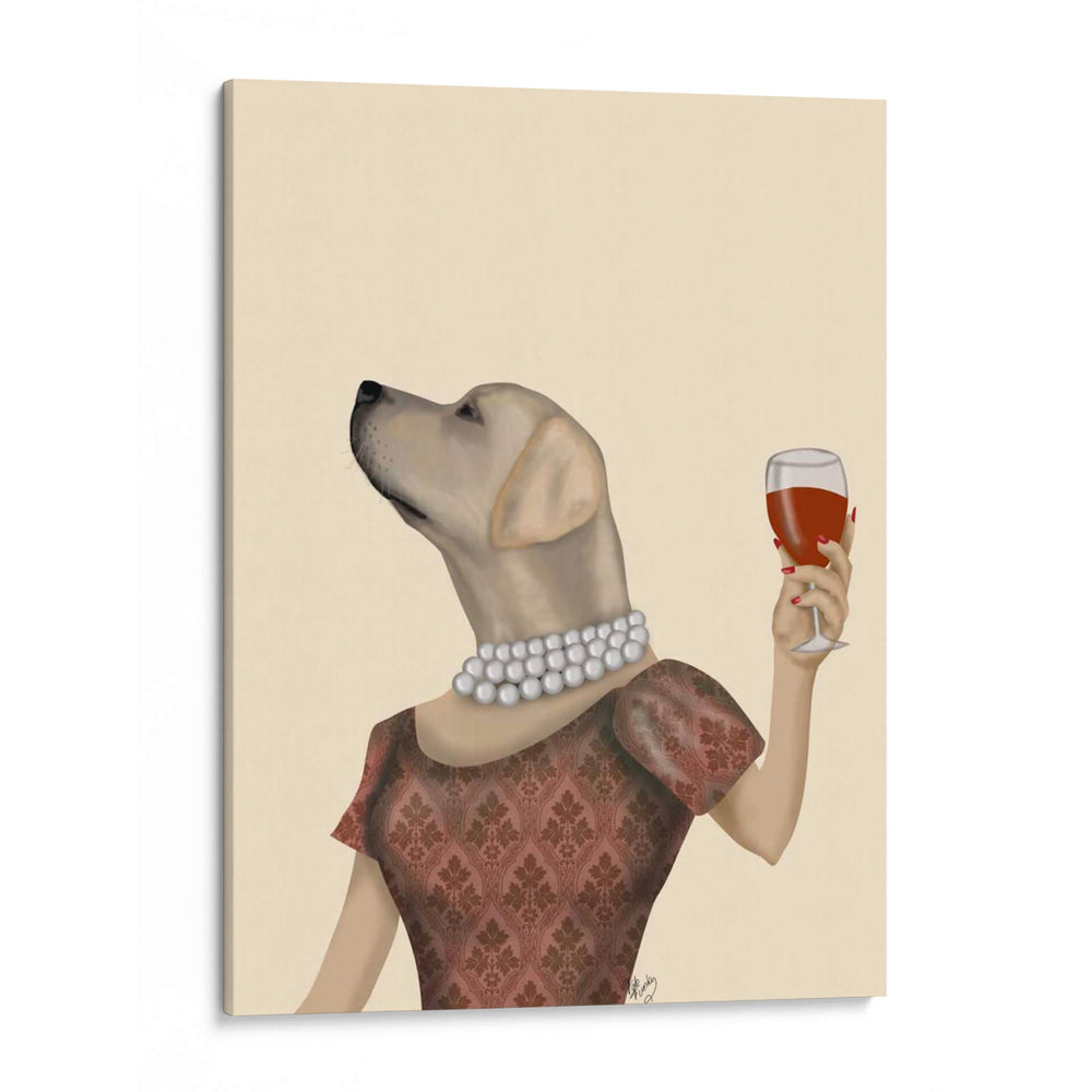 Snob De Vino De Labrador Amarillo - Fab Funky | Cuadro decorativo de Canvas Lab
